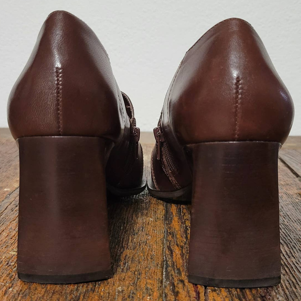 Dibia 'Justice' Square Toe Brown Leather Side Zip… - image 6